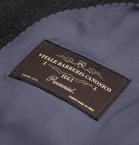 New Suitsupply Lazio Dark Gray Herringbone Pure Wool Super 110s All Season Suit - Size 38S, 38R, 42L