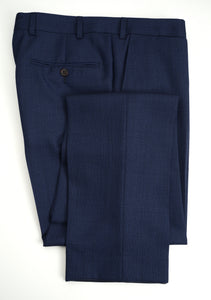 New Suitsupply Havana Pleated Blue Pure Wool All Season Suit - Size 46L
