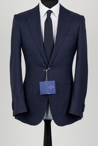 New Suitsupply JORT Mid Blue Check Wool and Silk Super 150s Luxury Full Canvas Suit - Size 36R