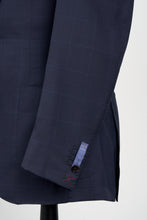 Load image into Gallery viewer, New Suitsupply JORT Mid Blue Check Wool and Silk Super 150s Luxury Full Canvas Suit - Size 36R