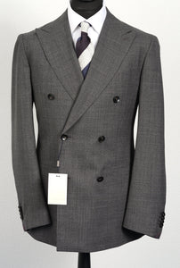 New Suitsupply Havana Mid Gray Pure Wool All Season DB Suit - Size 36R and 46L