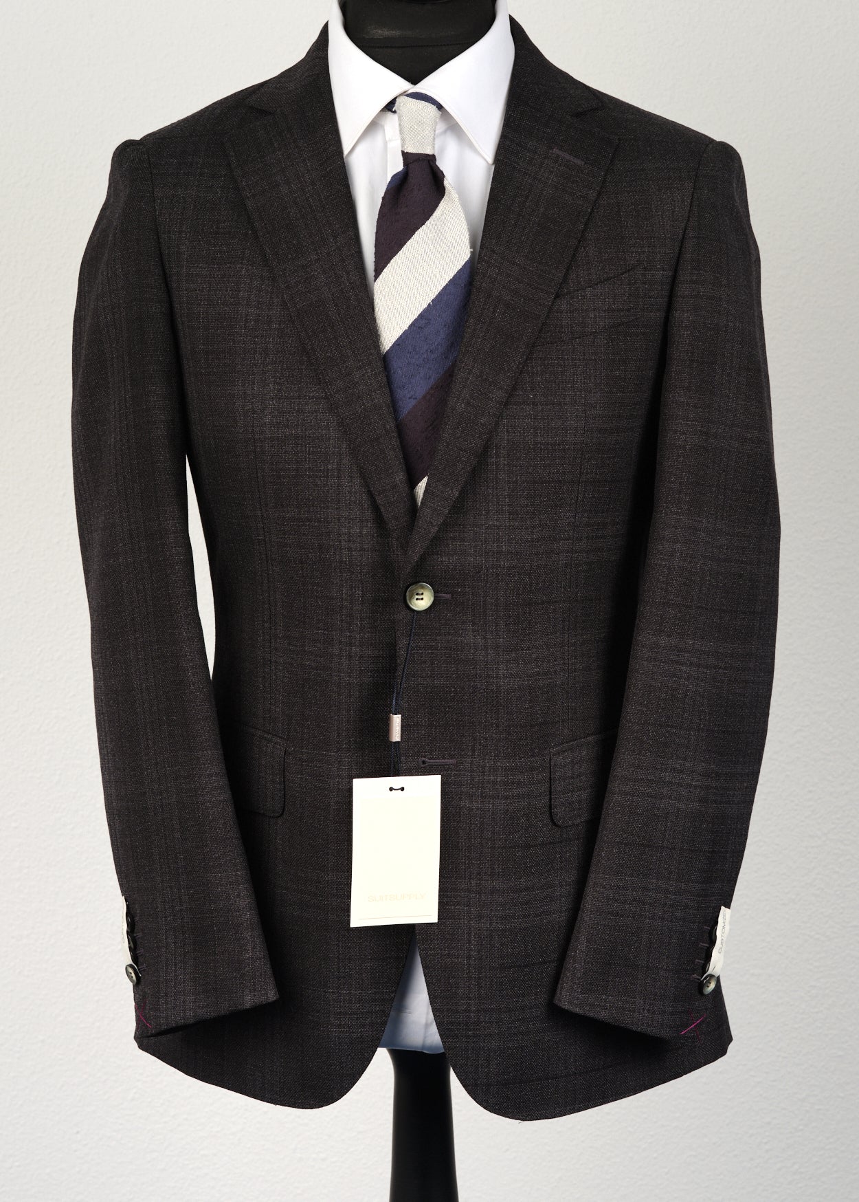 New Suitsupply Sienna Black Check Pure Wool Blazer - Size 44S (Regular Fit)