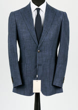 Load image into Gallery viewer, New Suitsupply Havana Blue Pleated Silk and Linen Blend Ferla Suit - Suit 38R