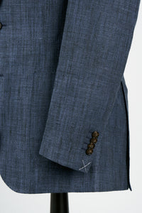 New Suitsupply Havana Blue Pleated Silk and Linen Blend Ferla Suit - Suit 38R