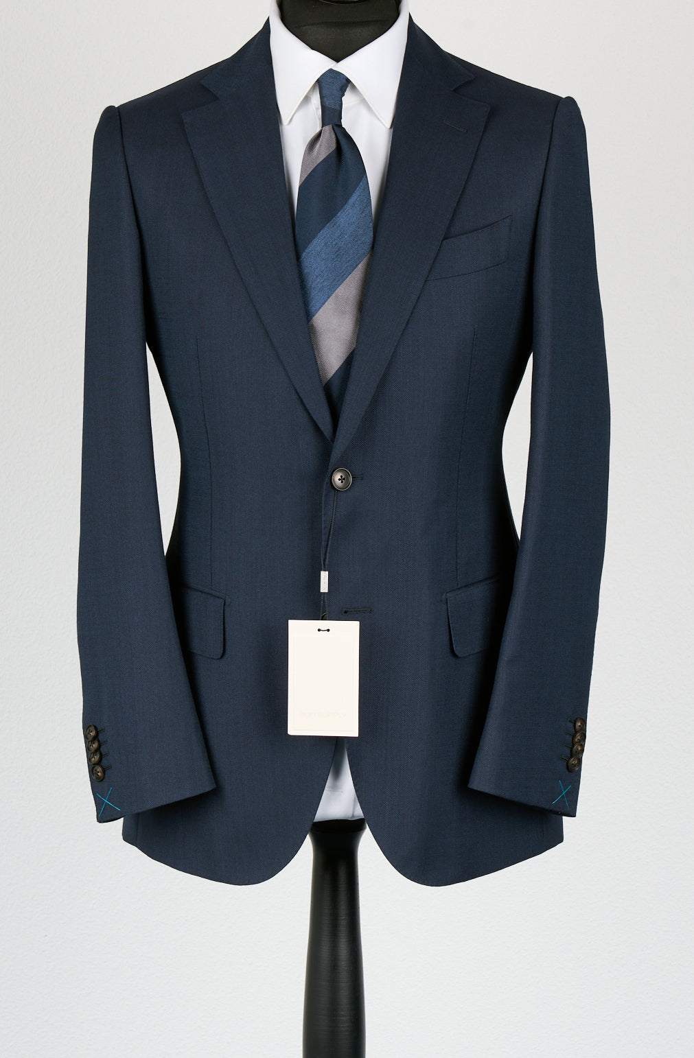 New Suitsupply Lazio Navy Plain Pure Wool Super 110s All Season Suit - Size 40R and 42L