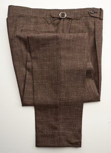 New Suitsupply Havana Brown Wool, Mulberry Silk and Linen 3 Piece DB Suit - Size 36R