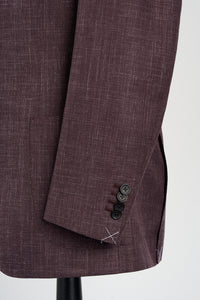 New Suitsupply Havana Purple Wool, Mulberry Silk and Linen Suit - Size 44S