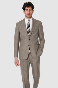 New Suitsupply Havana Taupe Wool, Tussah Silk and Linen Suit - Size 36R, 38R, 40R, 42R, 42L, 44R, 44L, 46R, 46L