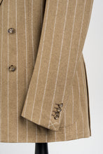 Load image into Gallery viewer, New Suitsupply Havana Light Brown Chalkstripe Wool and Cashmere DB Suit - Size 40R