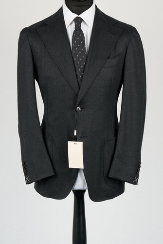 New Suitsupply Lazio Dark Gray Wool and Cashmere Full Canvas Unconstructed Luxury Suit - Size 40S