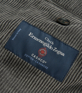 New Suitsupply Havana Mid Gray Cotton and Cashmere Corduroy Zegna Suit - Most Sizes Available