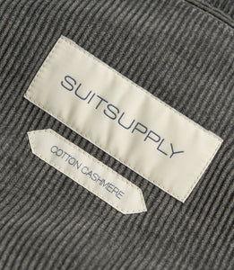 New Suitsupply Havana Mid Gray Cotton and Cashmere Corduroy Zegna Suit - 36S, 36R, 40R, 42S