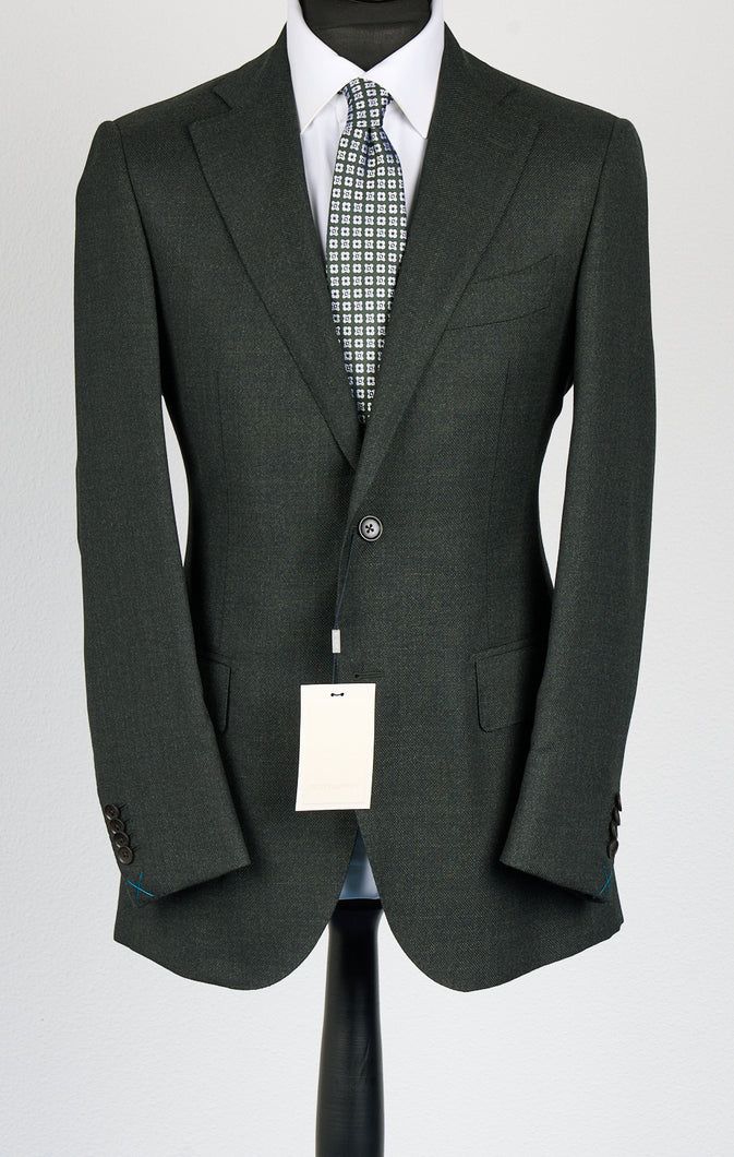 New Suitsupply Lazio Dark Green Pure Wool All Season Suit - Size 46L