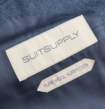 Load image into Gallery viewer, New Suitsupply Lazio Mid Blue Houndstooth Pure Wool Flannel 3 Piece Suit - Size 38R and 44R
