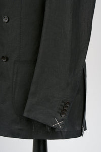 New Suitsupply Havana Black Pure Linen Unlined DB Suit - Size 34R, 36R, 38R (Half Gurkha)