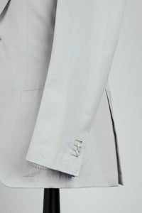 New Suitsupply Havana Light Gray Cotton Cashmere Wide Lapel Suit - Size 38R, 40R, 42L