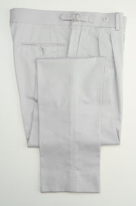 New Suitsupply Havana Light Gray Cotton Cashmere Wide Lapel Suit - Size 42L