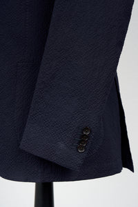 New Suitsupply Havana Navy Blue Cotton Stretch Seersucker Suit - Suit 36R, 38S, 38R, 40S