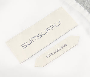 New Suitsupply Lazio La Spalla Light Gray Pure Wool Super 150s Full Canvas Suit - Size 40S