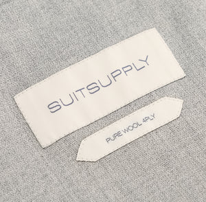 New Suitsupply Havana Light Gray Pure Wool Spring 4 Ply Unlined Suit - Size 40S