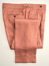 Load image into Gallery viewer, New Suitsupply Havana Pleated Pink Bronze Pure Linen DB Suit - Size 38R