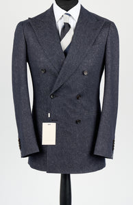 New Suitsupply Havana Blue "Denim Look" Wool, Cotton, Cashmere DB Zegna Suit - 36R, 38S, 38R, 40S, 40R, 42S, 44S,
