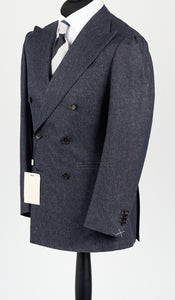 New Suitsupply Havana Blue "Denim Look" Wool, Cotton, Cashmere DB Zegna Suit - 36R, 38S, 38R, 40S, 40R, 42L, 44S