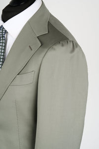 New Suitsupply Havana Light Green Pure Wool Super 110s All Season Wide Lapel Suit - Size 36R and 44R