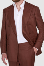 Load image into Gallery viewer, New Suitsupply Havana Dark Orange Herringbone Pure Wool Super 120s Suit - Size 38S