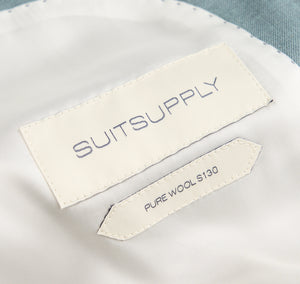 New Suitsupply Mid Blue Havana Pure Wool Super 130s 3 Roll 2 Suit - Size 38S and 40R