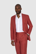 Load image into Gallery viewer, New Suitsupply Havana Raspberry Red Pure Cotton Wide Lapel Suit - Many Sizes Available