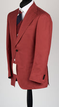 Load image into Gallery viewer, New Suitsupply Havana Raspberry Red Pure Cotton Wide Lapel Suit - Many Sizes Available