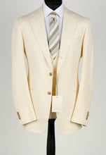 Load image into Gallery viewer, New Suitsupply Havana Jetted Off White Herringbone Wool, Tussah Silk, Linen 3 Piece DB Suit - Size 40S, 42S, 42R, 44L, 46R, 46L, 48R