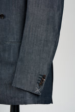 Load image into Gallery viewer, New Suitsupply Havana LOW Mid Blue Herringbone Super 150s Wool and Linen DB Suit - Size 38R