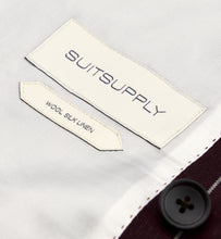 Load image into Gallery viewer, New Suitsupply Havana Burgundy Wool, Mulberry Silk and Linen Suit - Size 40R (Final Sale)