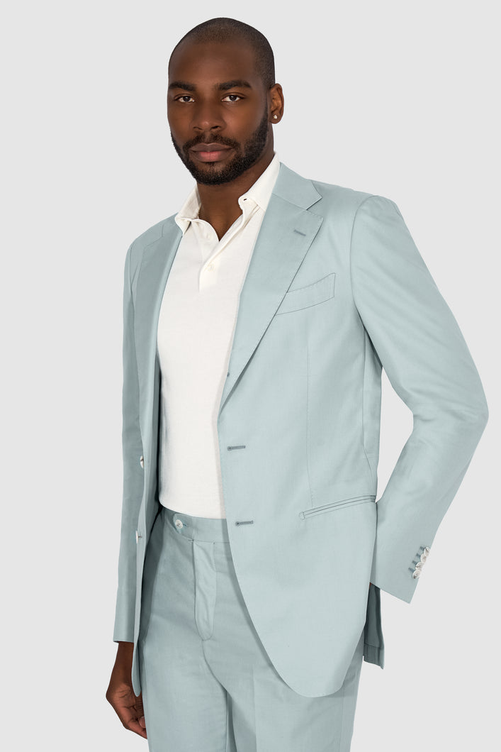 New Suitsupply Havana Cyan Blue Pure Cotton Unlined 3 Roll 2 Suit - All Sizes Available!