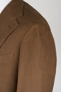 New Suitsupply Roma Tobacco Brown Pure Linen Relaxed Fit Wide Leg Suit - Size 36R, 38R, 40R, 42R