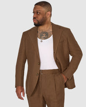 Load image into Gallery viewer, New Suitsupply Roma Tobacco Brown Pure Linen Relaxed Fit Wide Leg Suit - Size 36S, 38S, 38R, 40R, 42S, 42R, 42L, 44R, 46R