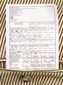 New Suitsupply Havana Light Brown Stripe Cotton Stretch Seersucker DB Suit - Size 42L (Final Sale)