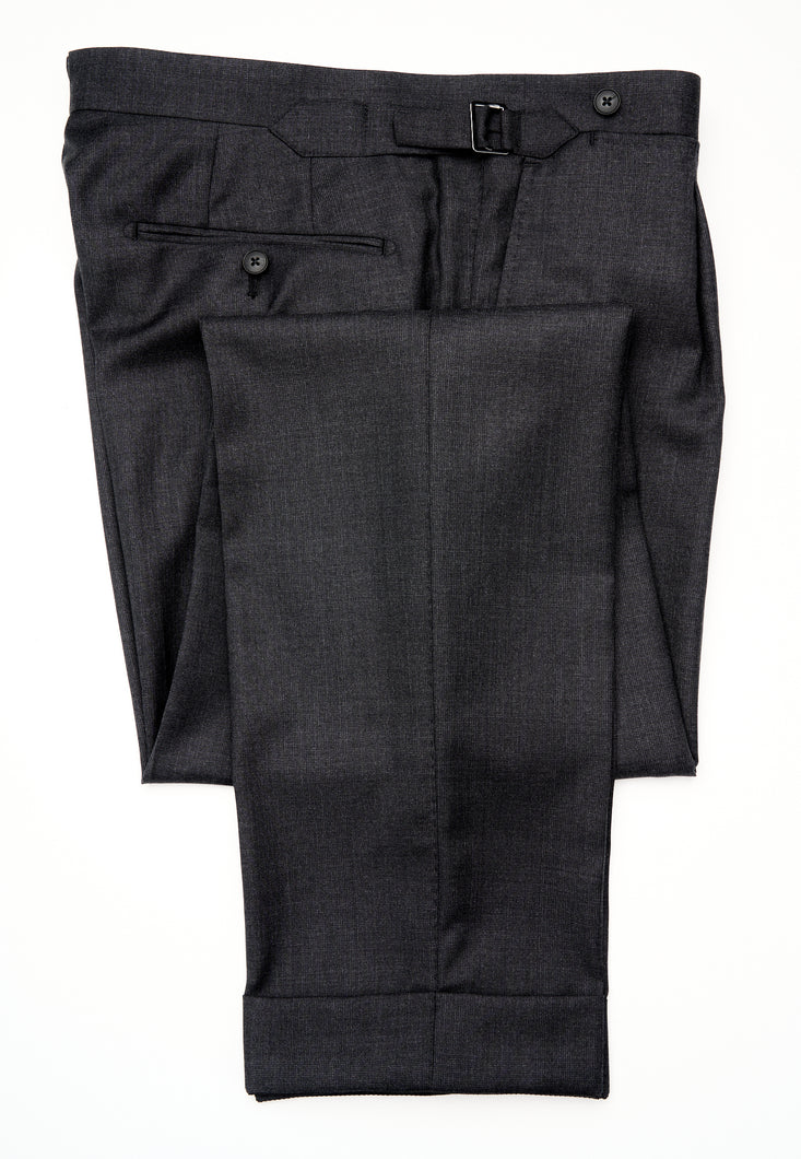 New SUITREVIEW Elmhurst Charcoal Gray Fine Check Pure Wool Super 110s Pants - Waist Size 38