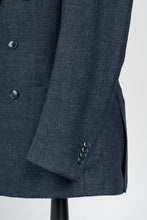 Load image into Gallery viewer, New SUITREVIEW Elmhurst Navy Blue Subtle Stripe Alpaca and Linen DB Suit - Size 44R