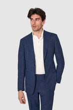 Load image into Gallery viewer, New SUITREVIEW Elmhurst Blue Glen Check Wool, Silk, Linen Loro Piana Suit - Size 38R (Other Sizes Special Order)