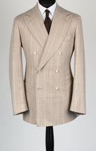 Load image into Gallery viewer, New SUITREVIEW Elmhurst Oatmeal Stripe Pure Wool Loro Piana DB Suit - Size 44S (Available Immediately)