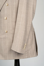 Load image into Gallery viewer, New SUITREVIEW Elmhurst Oatmeal Stripe Pure Wool Loro Piana DB Suit - All Sizes Available (Special Order)