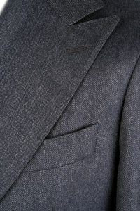 New SUITREVIEW Elmhurst Dark Slate Blue Herringbone Pure Wool DB Blazer - Size 38R and 42R