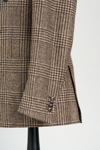 New SUITREVIEW Elmhurst Brown Check Alpaca and Wool DB Blazer - Size 40R
