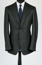 Load image into Gallery viewer, New SUITREVIEW Elmhurst Evergreen Blue Check Wool, Silk, Cashmere Wide Peak Blazer - Size 38R, 40R, 42R