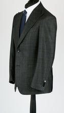Load image into Gallery viewer, New SUITREVIEW Elmhurst Evergreen Blue Check Wool, Silk, Cashmere Wide Peak Blazer - Size 38R and 40R