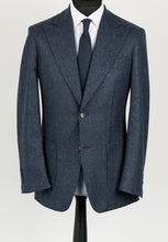 Load image into Gallery viewer, New SUITREVIEW Elmhurst Mixed Blue Houndstooth Pure Wool Flannel Blazer - Size 36R