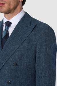 New SUITREVIEW Elmhurst Denim Blue Cotton Twill DB Blazer - Size 38R and 42R